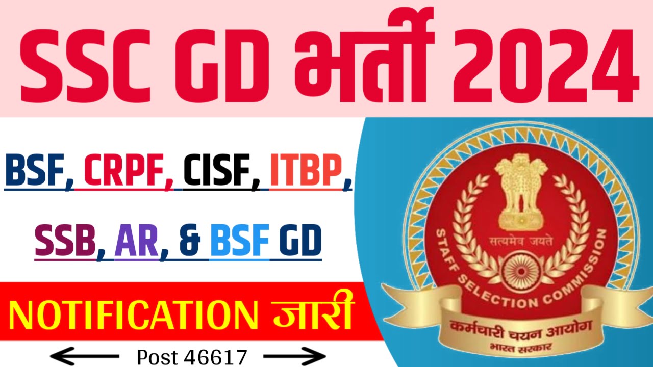 SSC GD Vacancy 2024 सिर्फ 10वीं पास योग्यता वाले विद्यार्थी जल्द करें 46617 पदों पर आवेदन डायरेक्ट लिंक यहां है..!